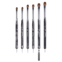 2 Way Nail Art Acrylic Brush Kolinsky Double Head Manicure Tool Brush UV Gel Builder Nail Dotting Pen Stirring Rod Stick 2-12# 1