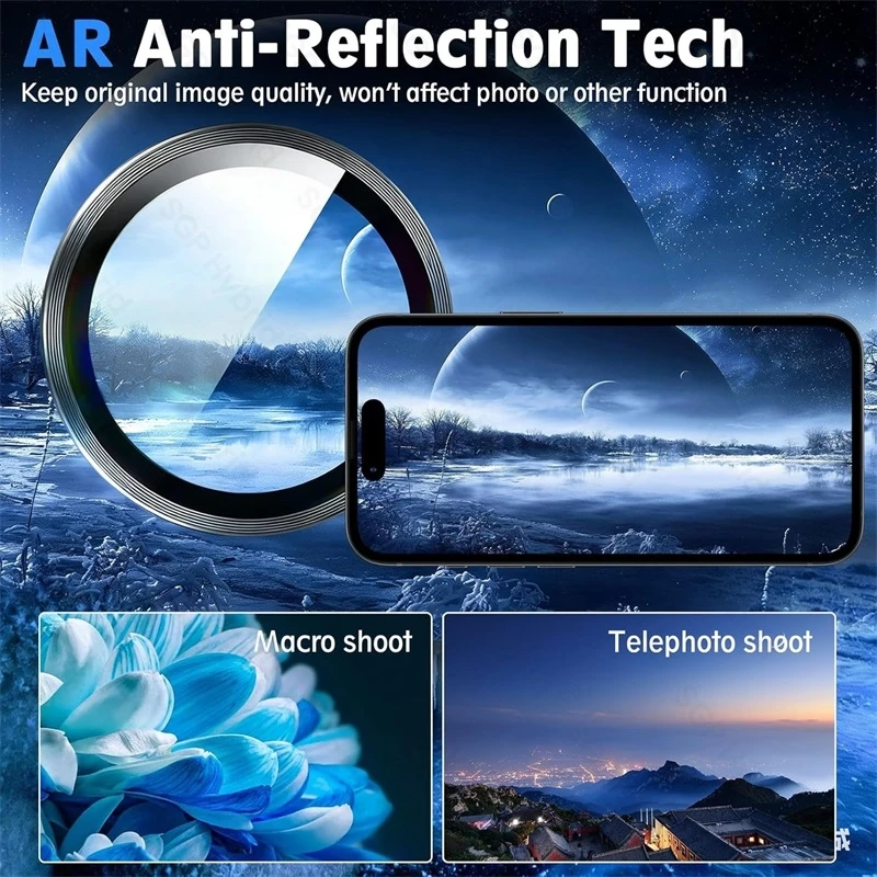 Enhanced Metal Ring Case with Tempered Glass Back and Camera Protector