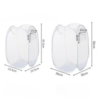Folding Laundry Basket Organizer for Dirty Clothes Bathroom Clothes Mesh Storage Bag Household Wall Hanging Basket Frame Bucket 6
