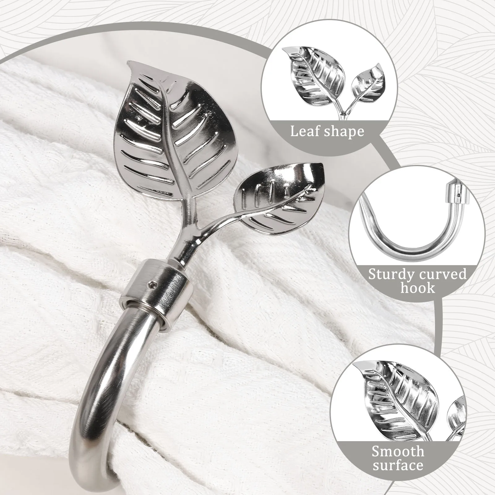 2 Pcs Curtain Holders Wall Mounted Curtain Tiebacks with Screws Decor Curtain Side Hooks for Living Room Bedroom Home Decoration