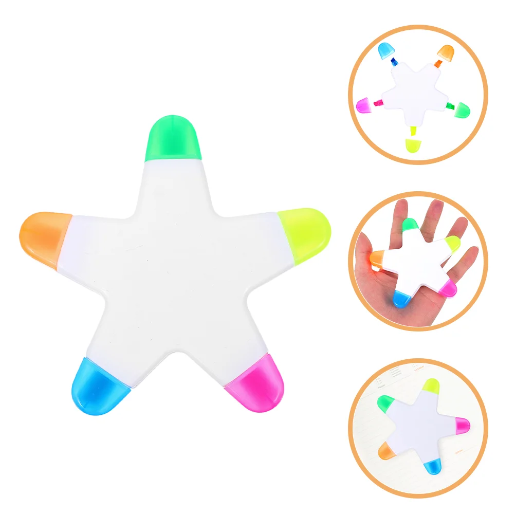 

Five-pointed Star Highlighter Bookmarks Convenient Pen Bulk Study Marker Pens Student