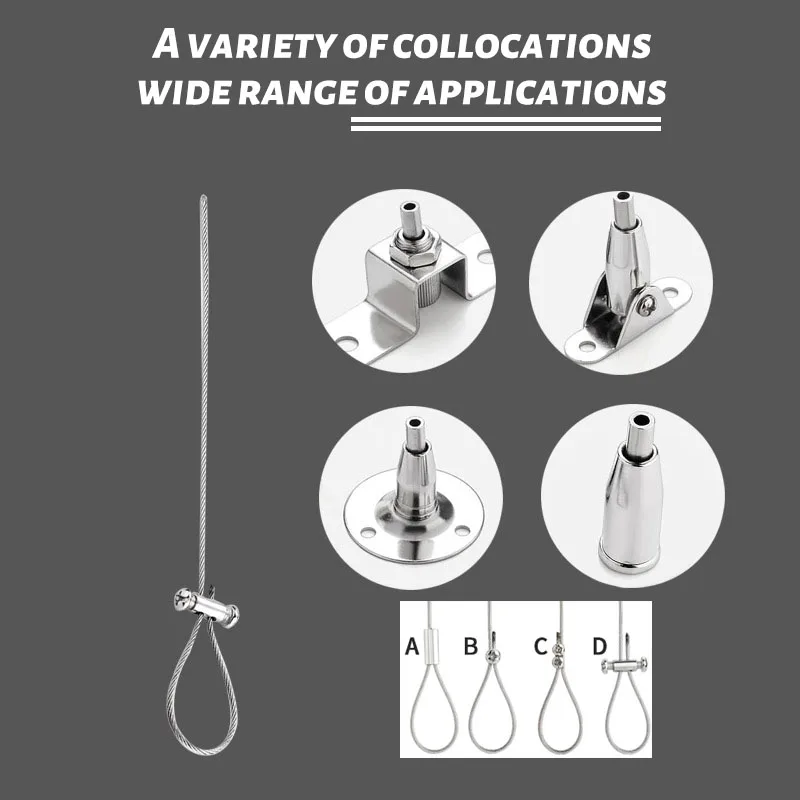 Stainless steel wire rope steel wire rope 4pcs 1.5mm automatic hanging code stainless steel wire rope cable suspension kit