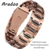 ARADOO Premium Copper Bracelet for Men with Grid Pattern Design Magnetic Wristband Jewelry Gifts 12