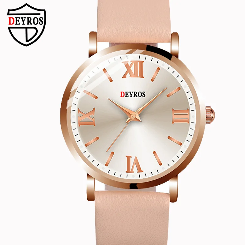 

Ultrathin Top Pink Watches For Women Female Fashion Women's Dress Watch Leather Korean Casual Wristwatch Relogio Feminino Mujer