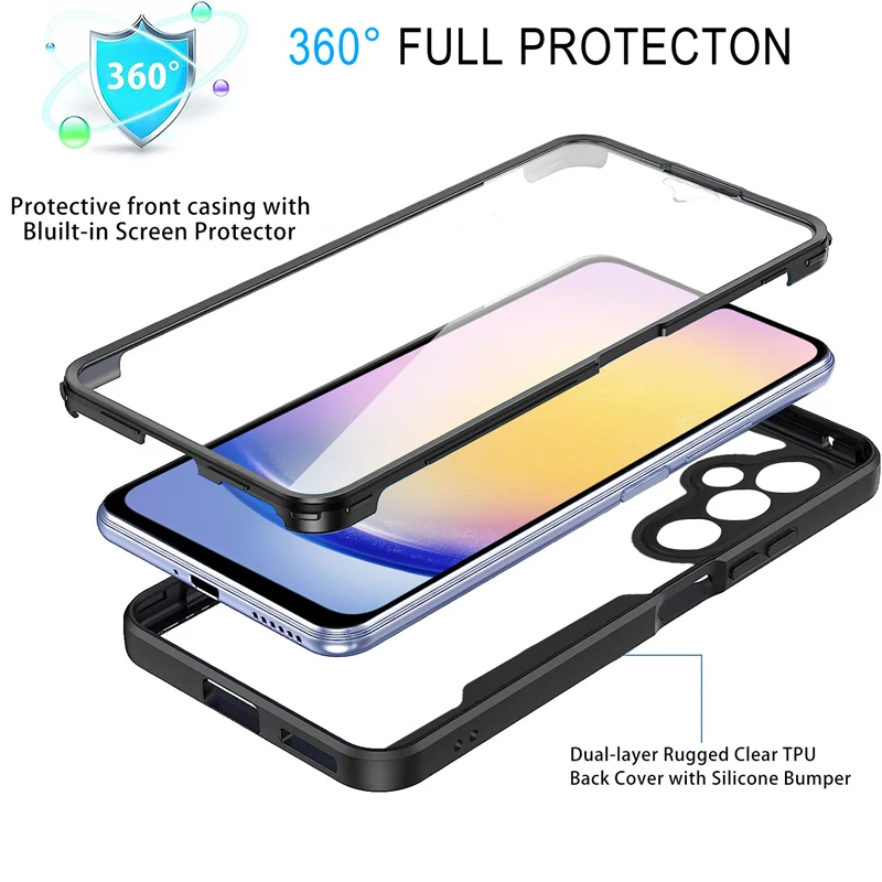 360 Full Screen Protector Hard PC Cover - Clear Shockproof Case
