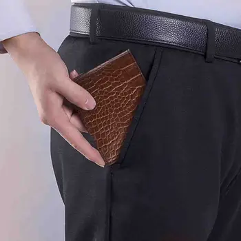 Portafoglio in PU retrò da uomo, borsa a mano casual da lavoro, portafoglio corto a due ante per viaggi, uso quotidiano e feste