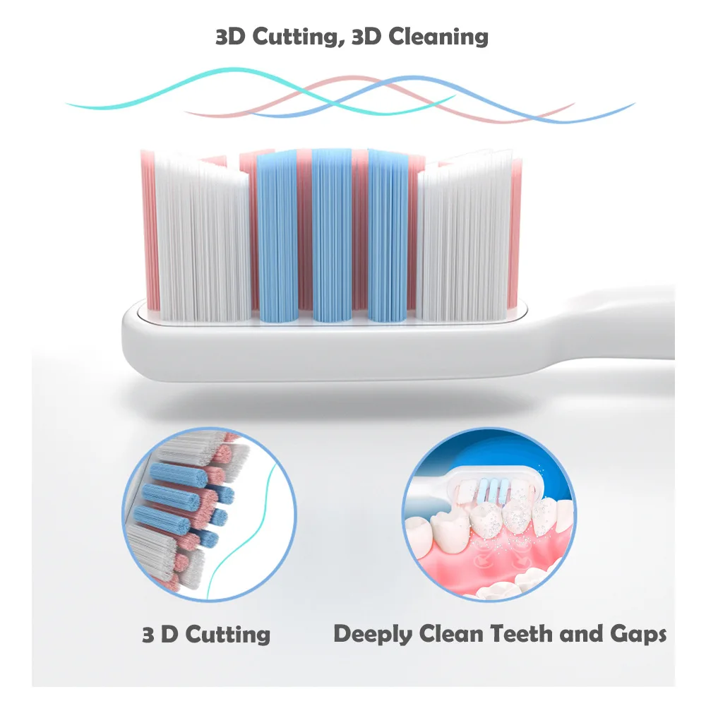 미지아 T300 T500 MES601 T700 전동 칫솔용 교체용 칫솔모