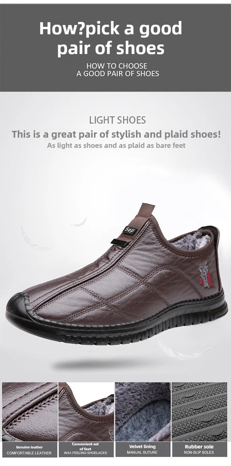 2025 Winter Men's Cotton Shoes Warm, Velvet, Waterproof, Anti slip, Thickened Walking Boots, Extra Large Size 38-48 mens shoes