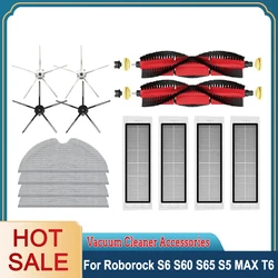 For Roborock S5 S6 S60 S65 S6 Max Pure T6 Hepa Filter Vacuum Cleaner Accessories Main Side Brush Mop Cloth Spare Parts