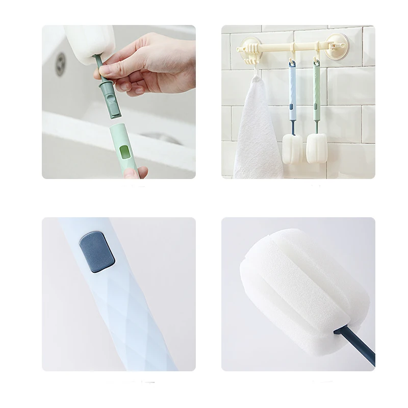 Baby Bottle Brush Soft Sponge Brush Water Bottle Glass Cup Washing Cleaner Tool Scrubber With Handle Kitchen Cleaning Tool bottle brush bottle cleaning brush cleaning brush cleaning brush set