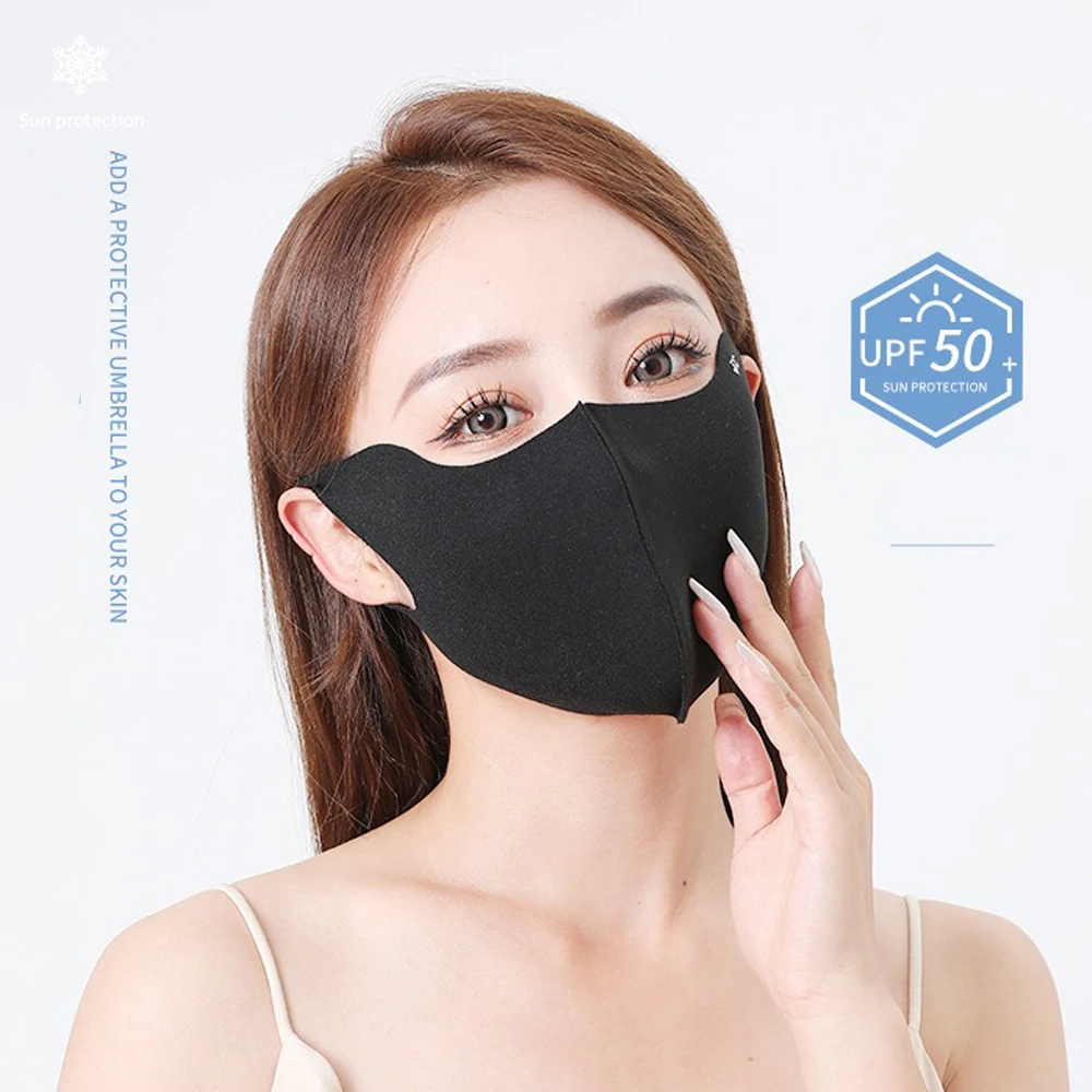 1PC mask/face shield Ice silk cool feeling fabric UV protection Hyaluronic acid to protect the skin Suitable for summer outings