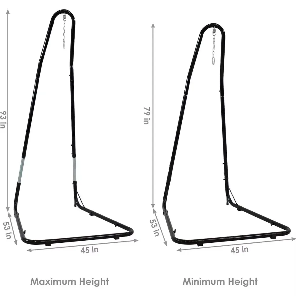 Adjustable Hammock Chair Stand Only - 79-Inch to 93-Inch Tall Hanging Chair Stand - Heavy-Duty 330-Pound Weight Capacity 2