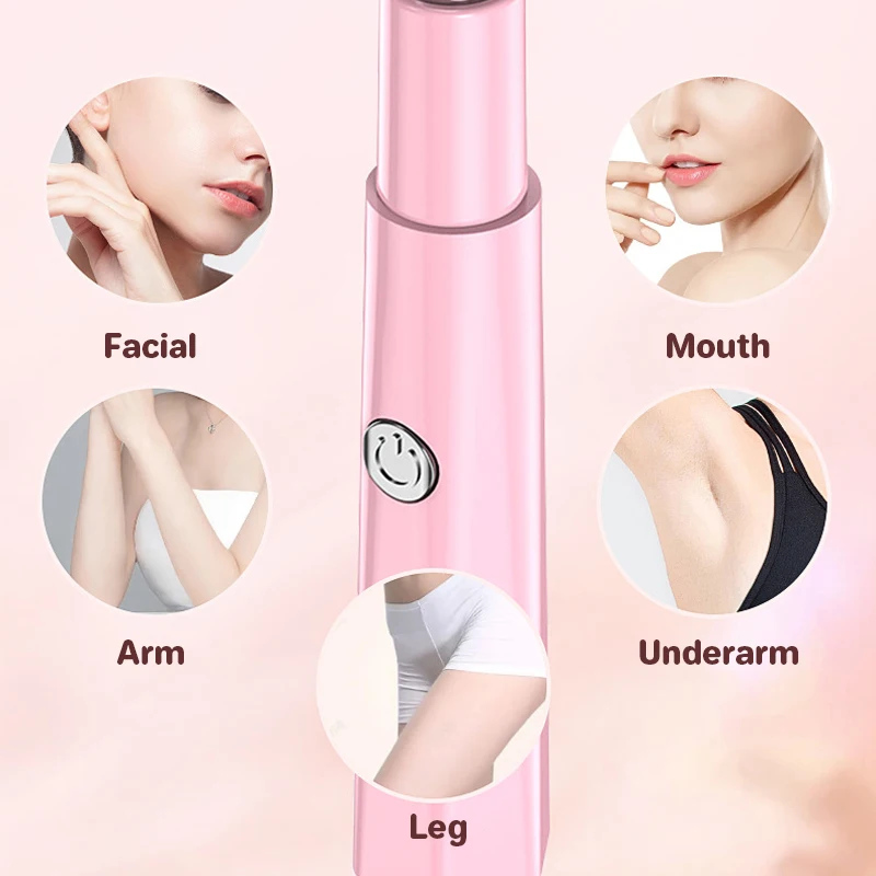 Facial Eyebrow Hair Remover for Women Rechargeable 2 in 1 Eyebrow Trimmer and Face Shavers for Painless Electric Hair Removal 2