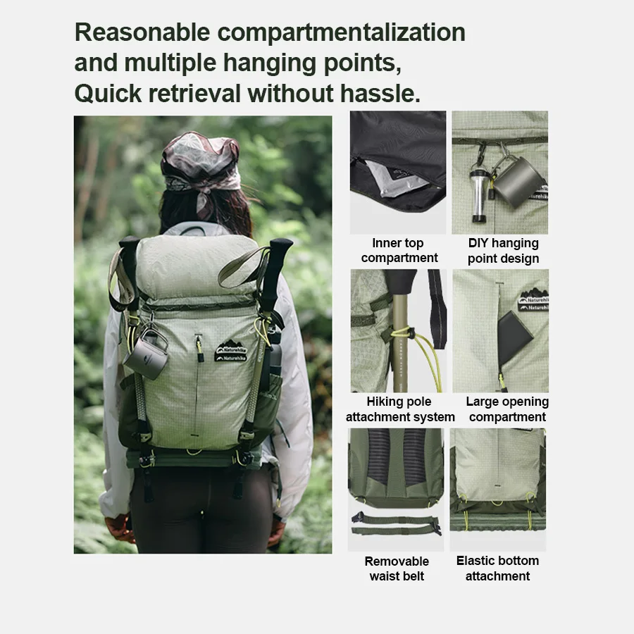 Naturehike Backpack 25/30/40L Crossbody Bag 5/15L Outdoor