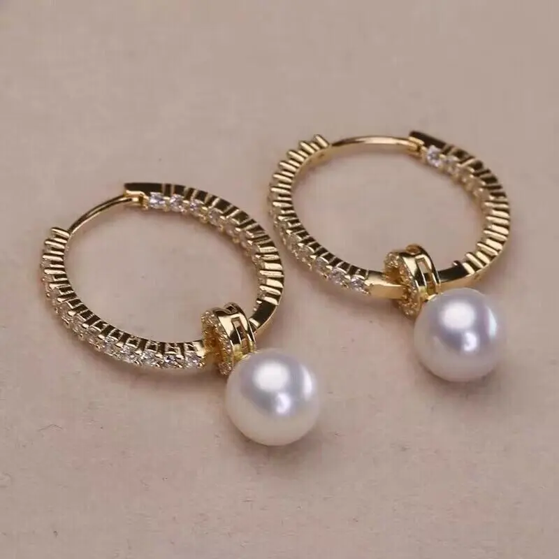 

charming 10-11mm south sea round white pearl dangle earring 925s pearl earrings dangle earrings silver 925 jewelry