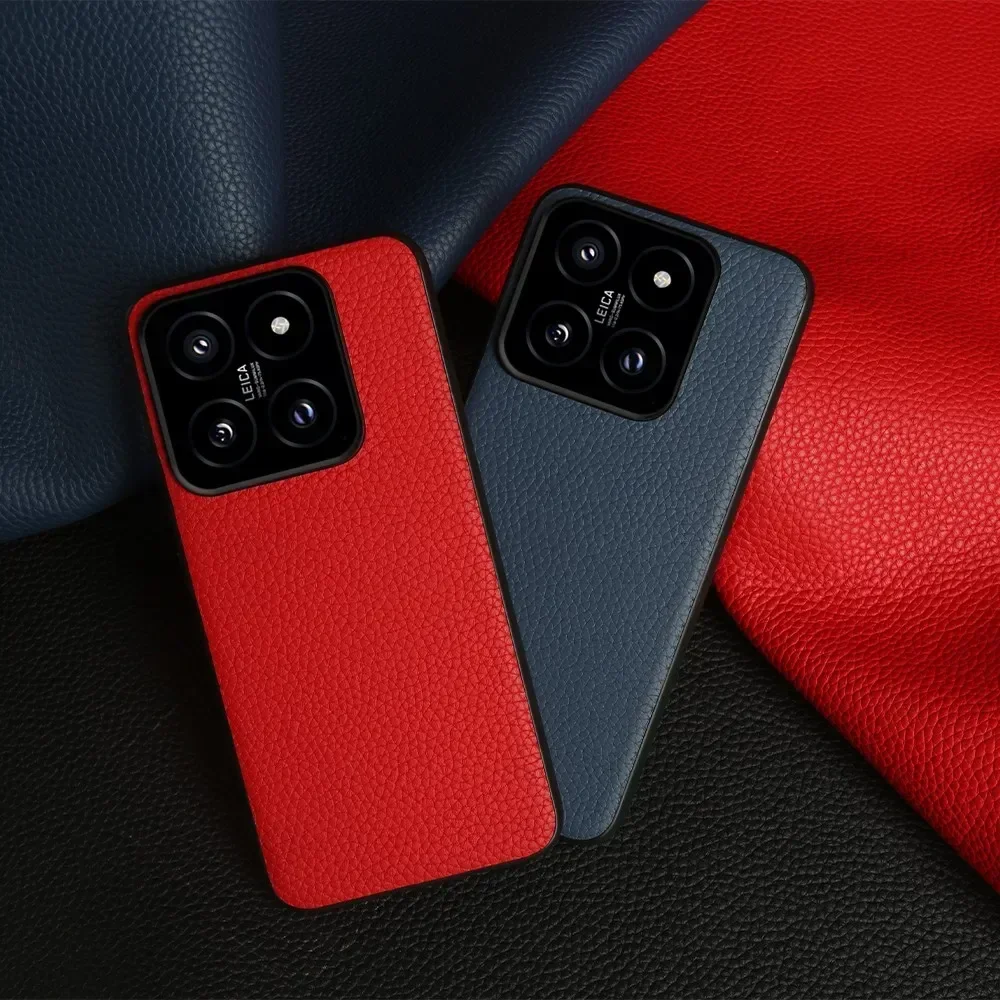NZN Premium Genuine Leather Full-Wrap Litchi Phone Case