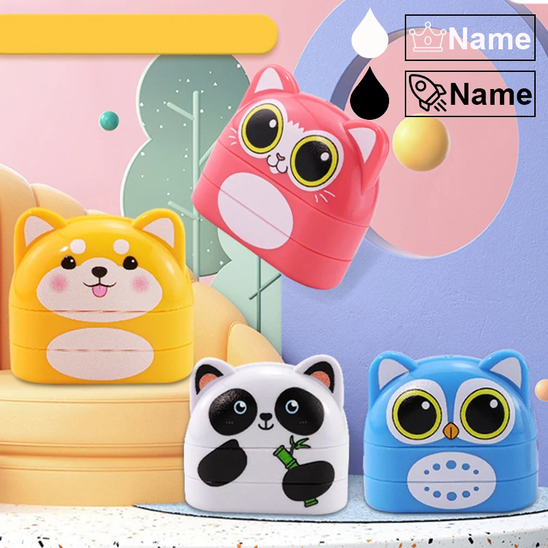 Children Name Seal Custom Double -layer Black and White ink Student's Stamp Kindergarten Clothes Waterproof Name Sticker Stamp name stamp,self ink stamps,name stickers,name sticker