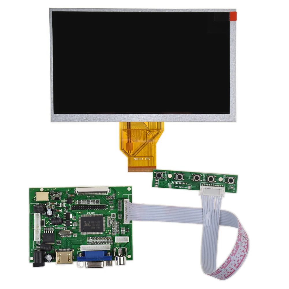 

7" LCD Display Screen Monitor+Driver Board for Raspberry Pi HDMI/VGA/2AV 800×480
