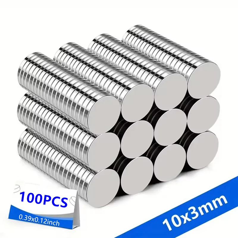 thumbnail image 2 of Notice Board Small Magnets For Crafts, 100 Pack 10X3 Mm Round Magnetic Rare Earth Neodymium M Neodymium Magnet 2 of 14