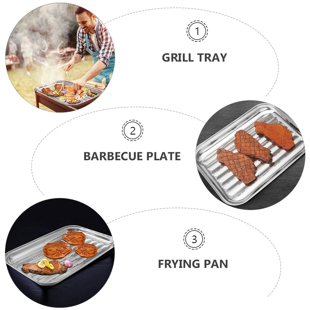 Trays Plate Tray Dredging Kitchen Pan Stainless Breading Pans Bakeware Bake  Supplies Barbecue Sushi Rustproof Food Coating - Barbecue Dish - AliExpress