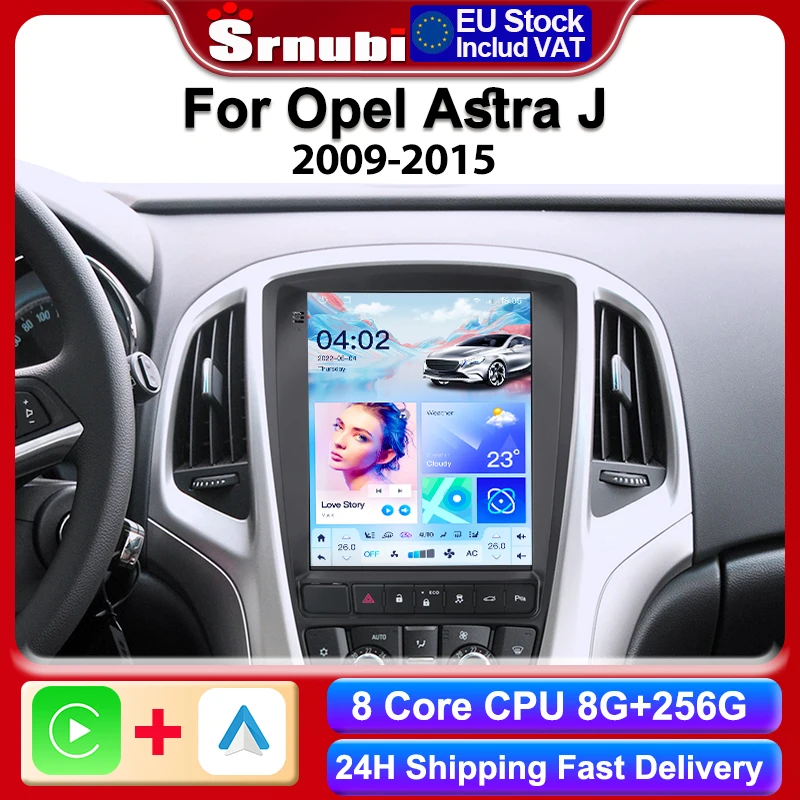 Srnubi 9,7 "Radio de coche para Opel Astra J Vauxhall Buick Verano 2009-2015 vídeo Multimedia 2Din 4G WIFI Carplay unidad principal Android 1