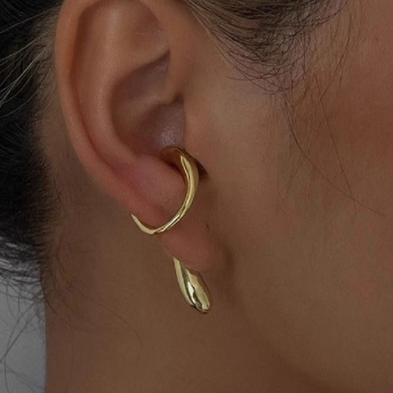 One Single Copper Clip Earrings For Women Fashion Jewelry Trendy Punk Daily Wear Accessories Gift Fancy Ear Cuff C1885