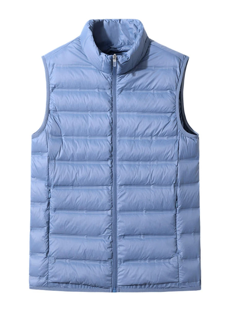 90% White Duck Down Padded Winter Ultra-Light Vest Men Sleeveless Jacket Slim Puffer Waistcoat Warm Gilet Coats Plus Size 8XL men down vests