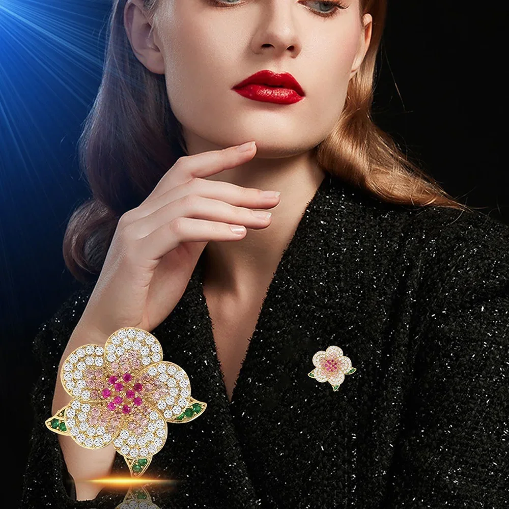 

Rhinestone Vintage Flower Brooches For Women Wedding Brooch Dress Party Coat Elegant Crystal Flower Pins Brooches Blossom Brooch