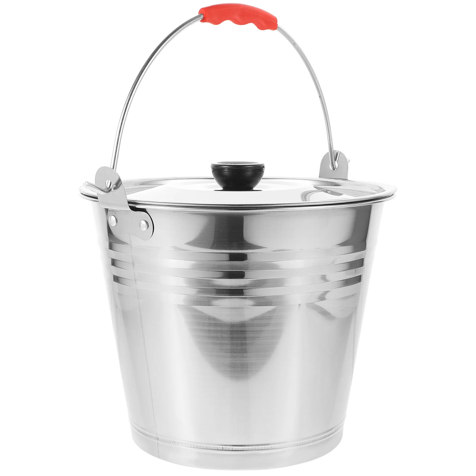 

Stainless Steel Milk Can Water Jug Metal Ice Bucket Handle Lid Pail Milk Jug Milk Bucket Wine Pail Bottle Liquid Container Beer