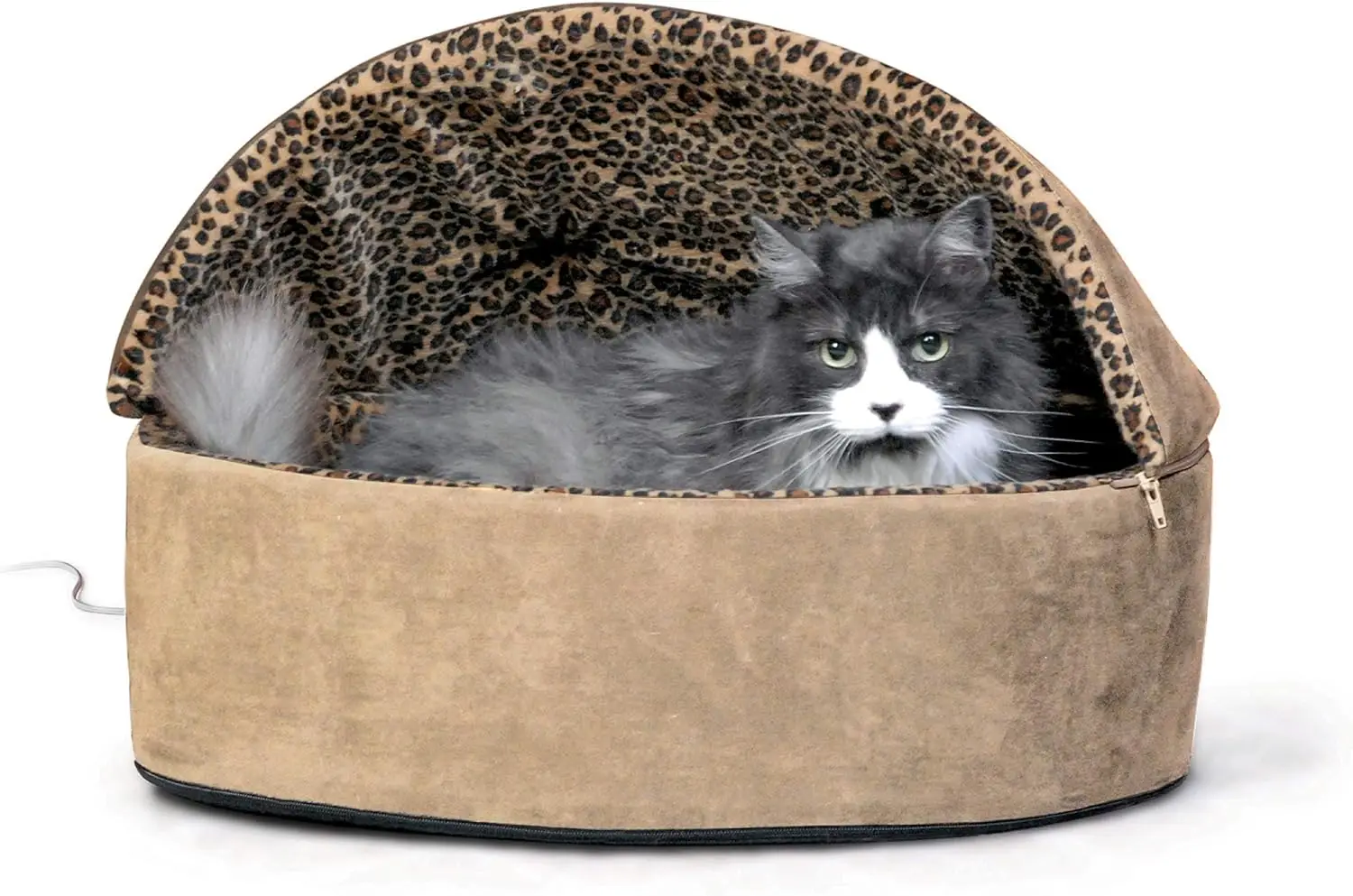 

Pet Products Thermo-Kitty Bed Indoor Heated Cat Bed Tan/Leopard Large 20 Inches Cat mouse pad Cat houses free shipping Japanese