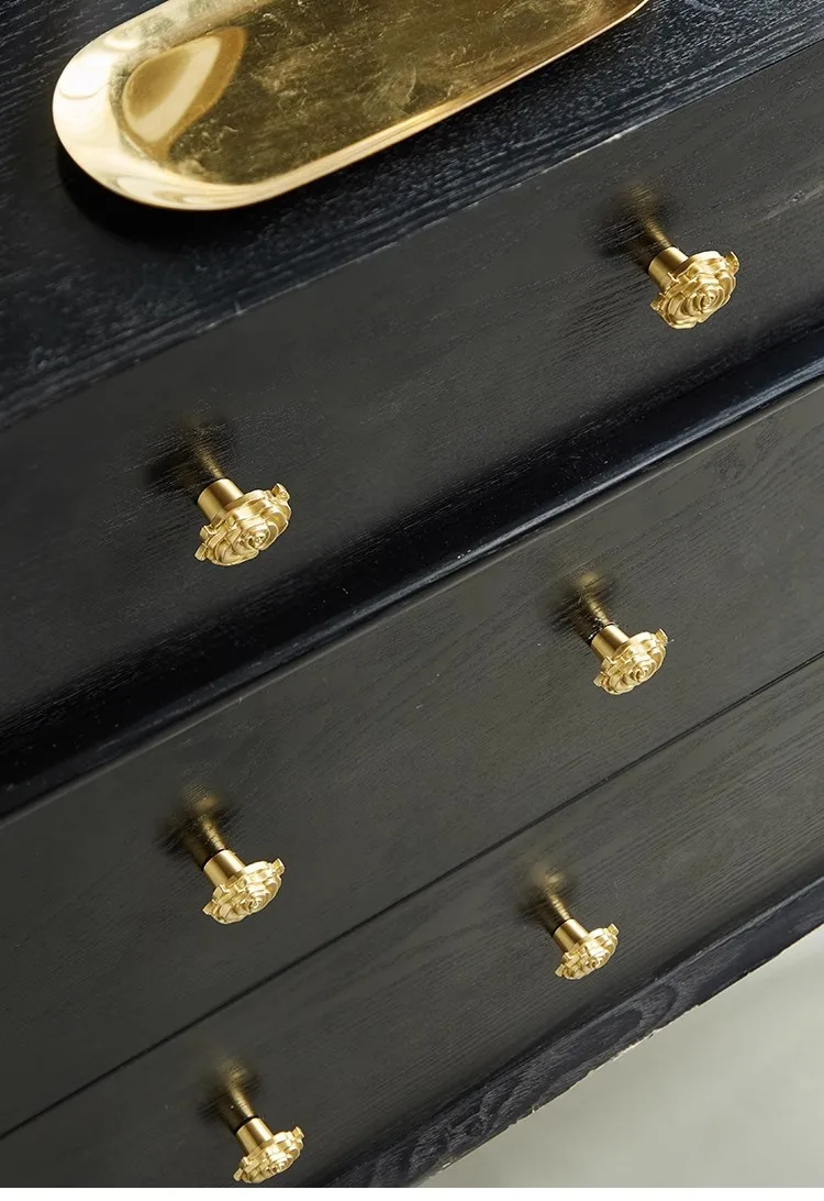 decorative brass rose knob for kitchen cabinet door