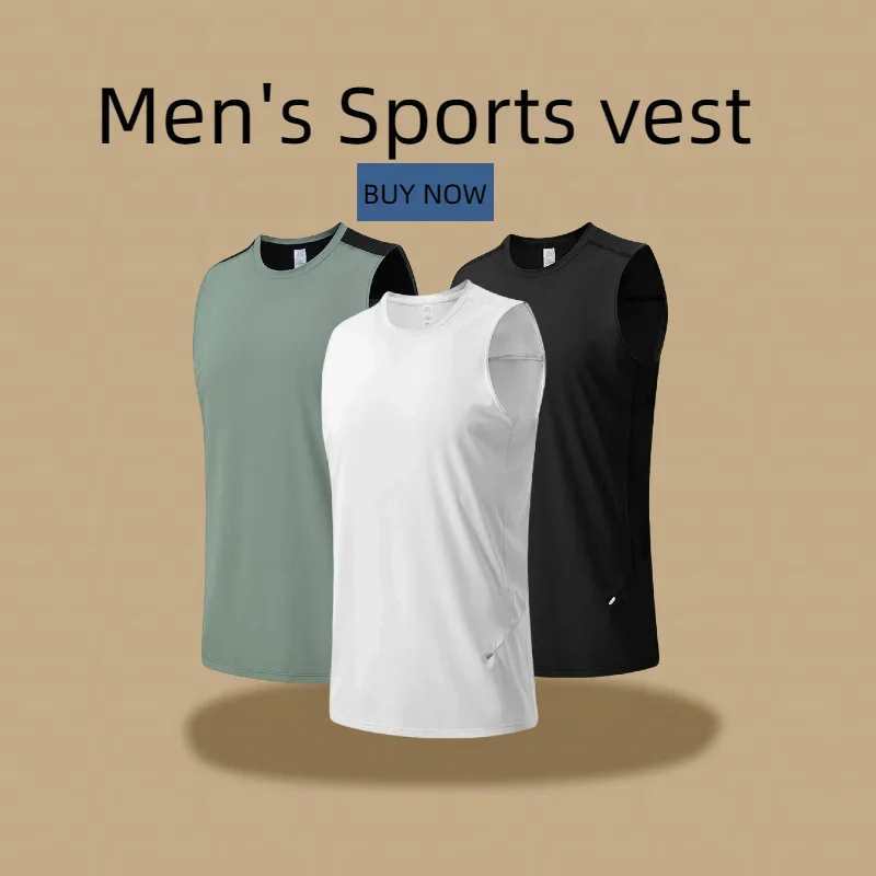 New men's T-shirts Sports Running  tank top clothing Men Quick-drying Breathable Short Sleeve Round Neck Active Tee Outdoor vest