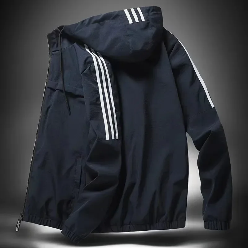 

2024 men's new spring and autumn fashion windproof jacket casual versatile hooded jacket outdoor sports jacket man