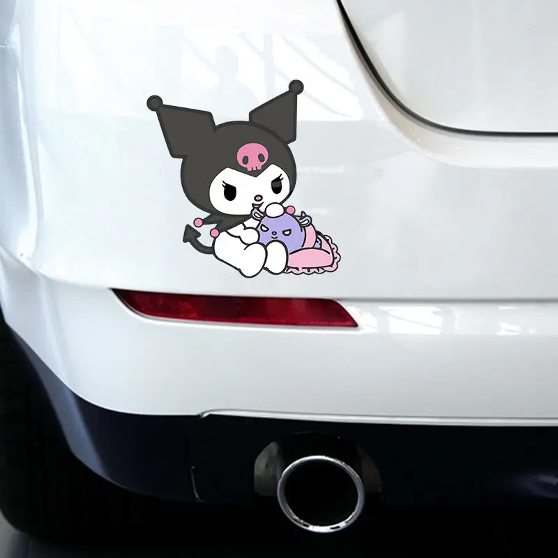 

Sanrio автомобильный шлем, наклейка для блокнота, декоративный ПВХ водонепроницаемый Kuromi, мультяшный милый автомобильный аксессуар с блокировкой царапин, подарок