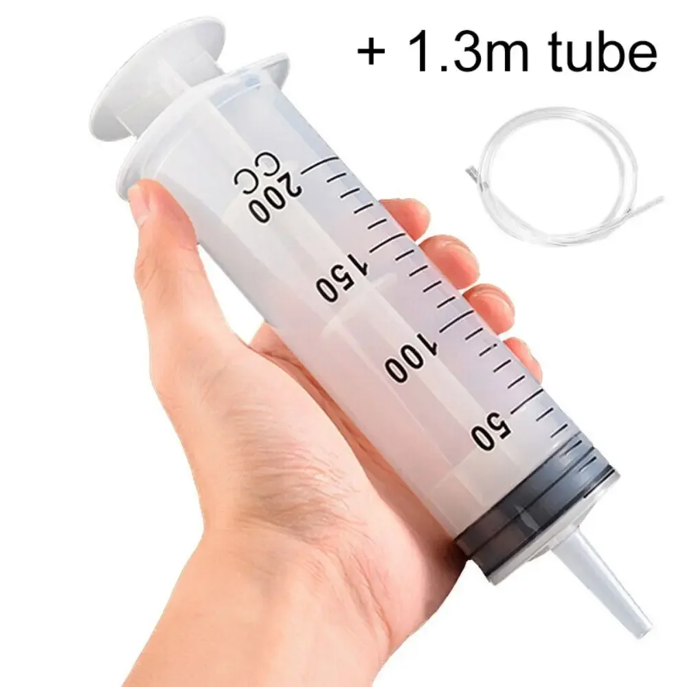 Reusable Syringe 1pc 150ml-500ml Large Capacity Pump Measuring 1.3m Tube Feeding Ink Hydroponics Nutrient