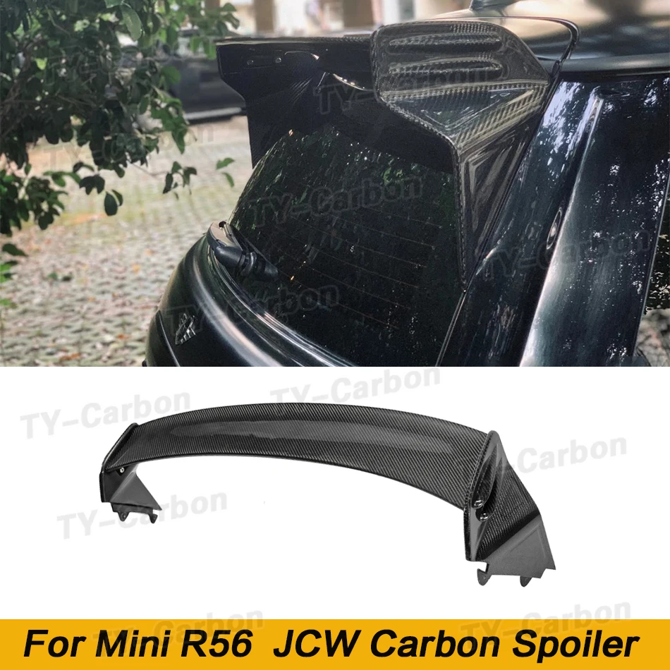 Per Mini R56 Spoiler Posteriore In Fibra Di Carbonio Jcw Style Fiber Glass Wing Lip Part Drift Racing Frp Roof Splitter Trim Auto Bodykit