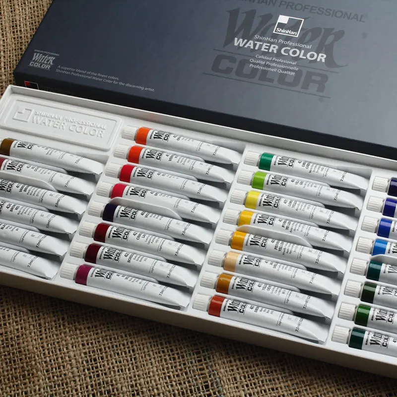 SHINHAN Professional Transparent Watercolor Paint 30 Color 7.5ml Set/20 Color 12ml Set for Artist Drawing Brush Art Supplies