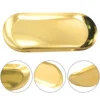 18/23/30.3cm Stainless Steel Decoration Tray golden Oval Fruit Storage Tray Cosmetics Jewelry Tray Bedroom Toilet Storage Rack 3