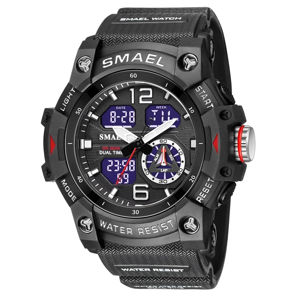 SMAEL NEW Outdoor Digital Watch Electronic Wrist Watch Shock Stopwatch 50M Waterproof Led Clock for Boy relogios masculino