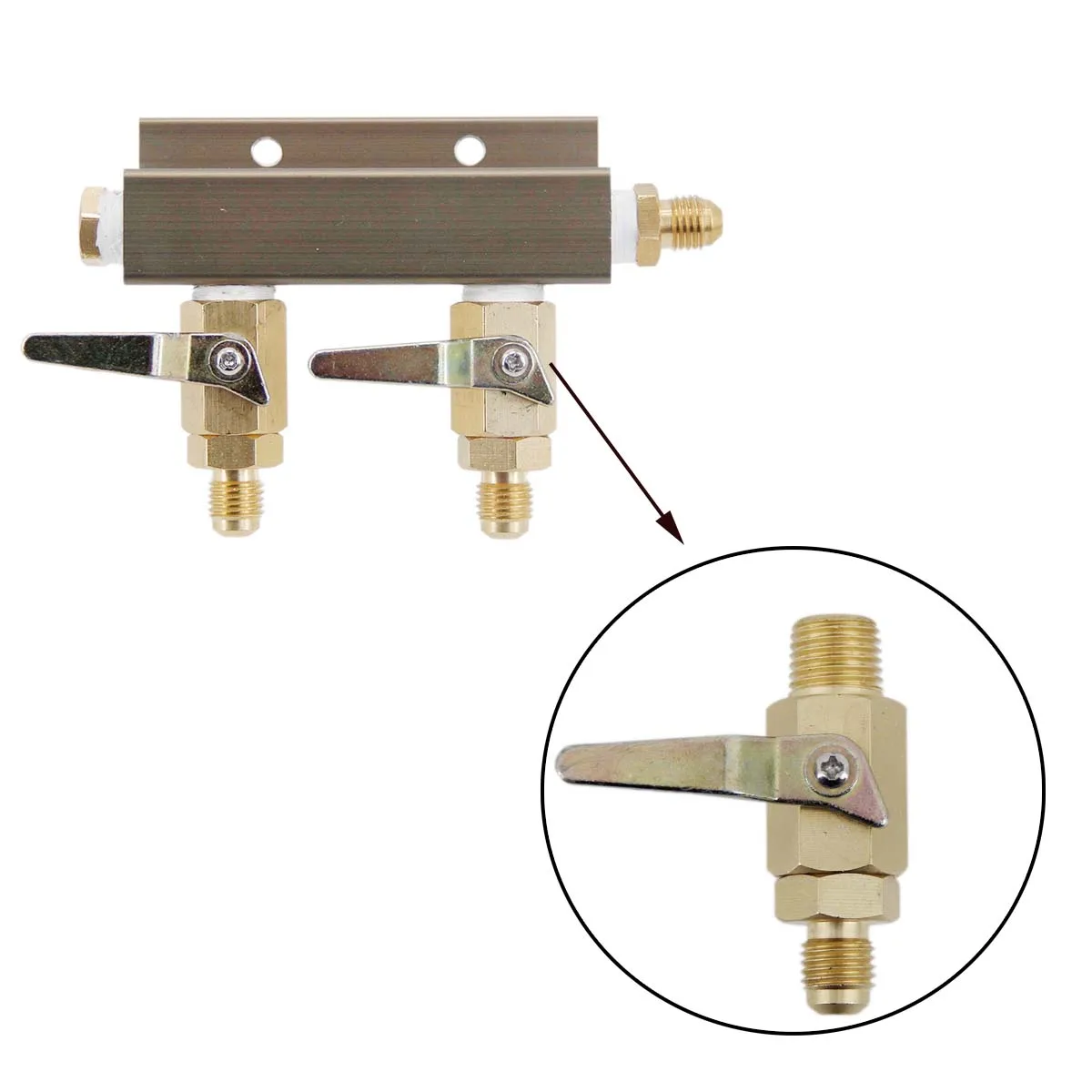 Brass Shut Off Valve With Ball Check Valve 1/4"NPT Quarter Turn MFL Hose Barb Output Co2 Regulator Gas Manifold Homebrew
