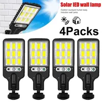 Lampadaires solaires extérieurs 108COB LED lampe murale solaire avec 3 modes d'éclairage capteur de mouvement sécurité pour jardin Patio chemin cour 1