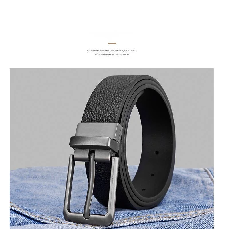 Men's Reversible Leather Belt Double Sided Business Fashion_voghion.com