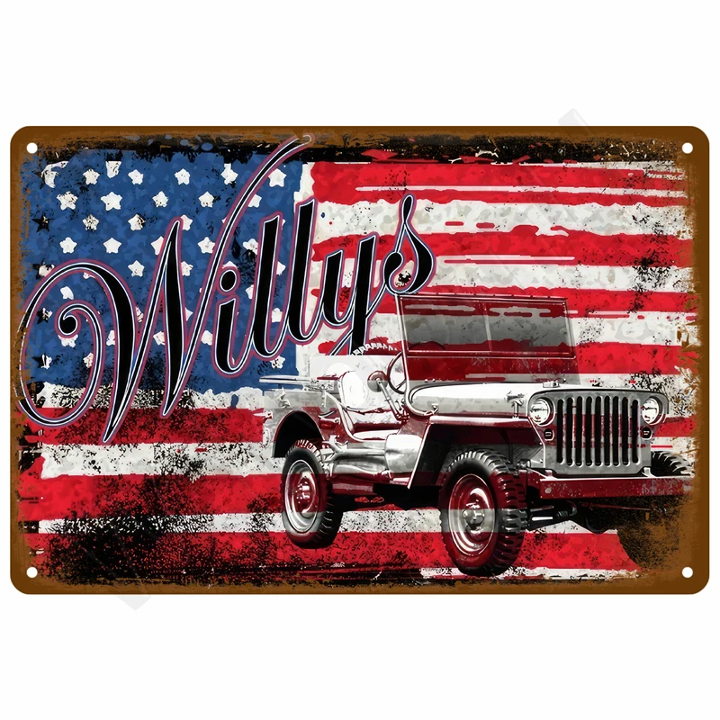 Retro Tin Sign Wall Art - Vintage Aesthetic Metal Plate Decor
