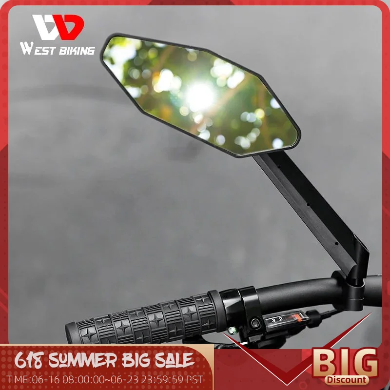 WEST BIKING Bicycle Handlebar Rearview Mirror WideAngle