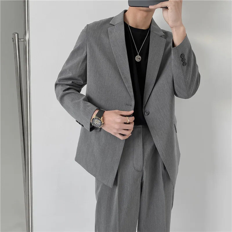 

NA254-Solid color casual loose casual men's suit