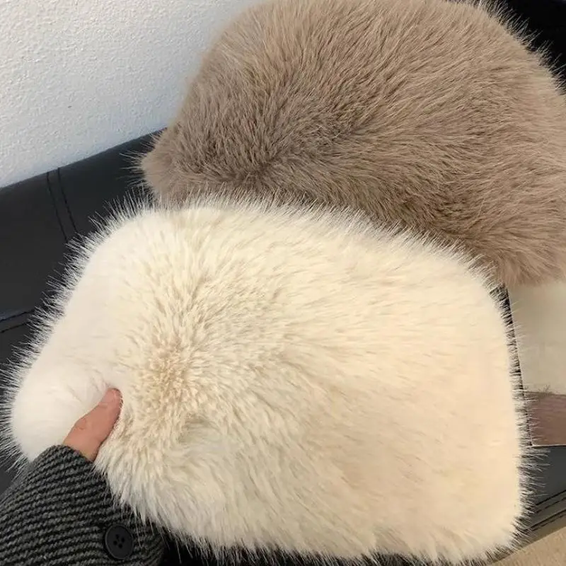 Earflap Hat Fur Hat Faux Fur Hat Winter Hat Balaclava Hat 1pc Hat Women's Winter Artificial Fur Russian Ushanka Hat Thick Warm Balaclava Caps Earflap Faux Fox Beanies Ladies Outdoor