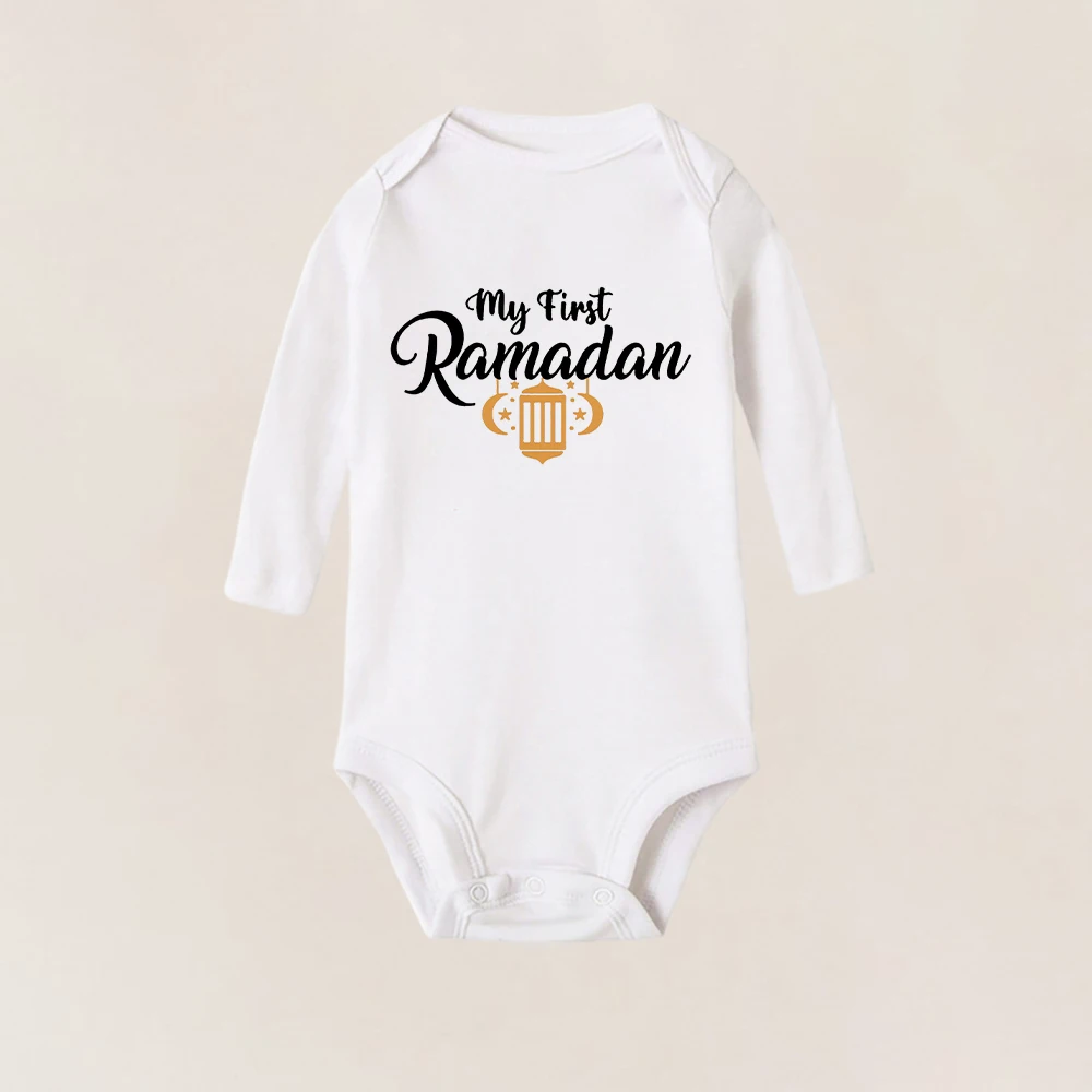 My First Eid Kid Boy Girl Clothes Happy Ramadan Baby Bodysuits Eid Toddler Outfits 1st Ramadan Newborn Romper Baby Shower Gift baby bodysuit dress Baby Rompers