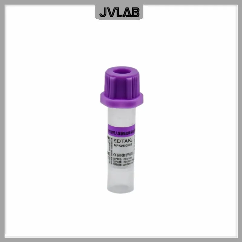 Sterile Micro Blood Collection Tube With EDTAK2 Purple Cap Disposable Anticoagulation Tube for ch Animal 0.5ml 100 / PK