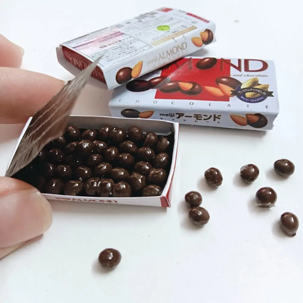 NEW 1 Box + Chocolate Balls 1/6 Scale Dollhouse Miniature Chocolate Bean for Blyth Barbies BJD OB11 Doll House Kitchen Play Toys 2