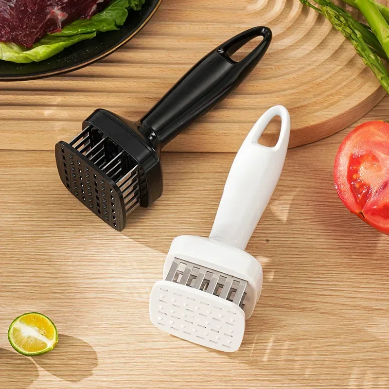 Meat Tenderizer Stainless Steel Meat Looser 24 Needle Automatic Spring Hammer Rib Breaking Perforator Kitchen Gadgets meat tenderizer meat hammer